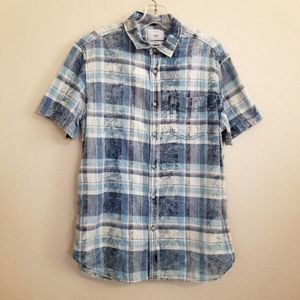Zip Code 1992 Blue Plaid Button Down Shirt